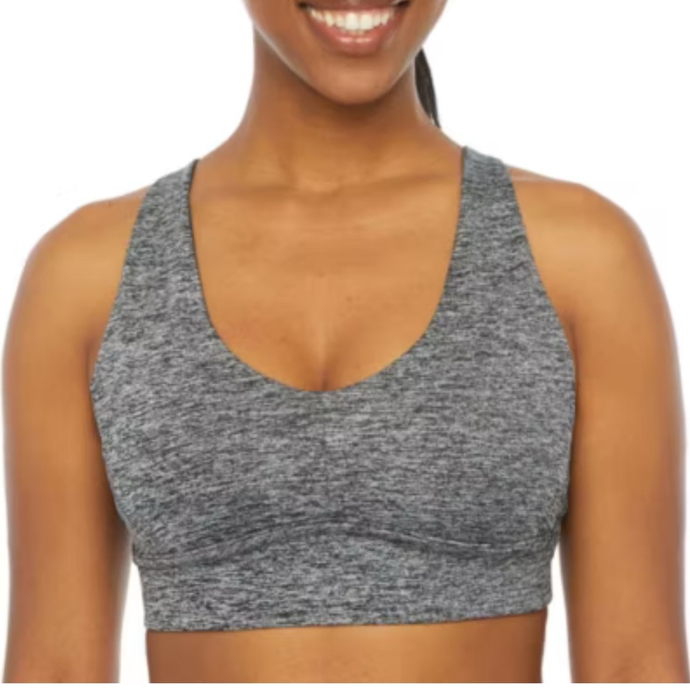 Z By Zella Gray Seamless Sports Bra with Racerback‎ Support